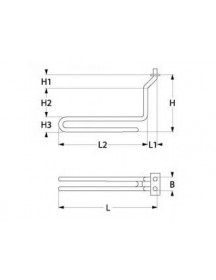 Тен для фритюрниці Electrolux, Zanussi 416993 1500W 230V фланець 33х33мм