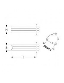 ТЕН бойлера для кавомашини Faema, Grimac, La Cimbali 417011 1800Вт, 230В, фланець 59мм