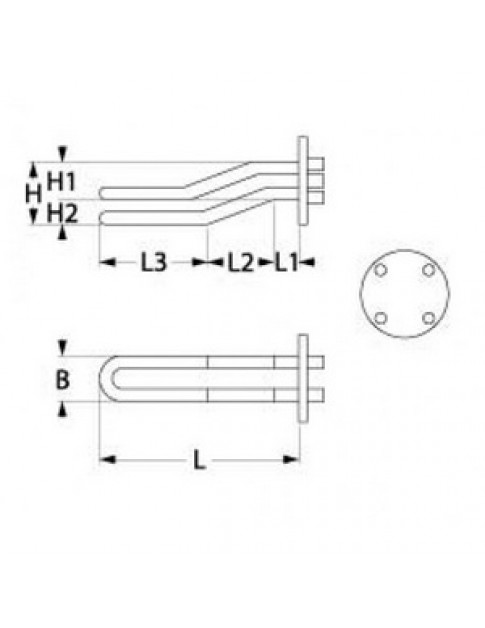 ТЕН бойлера для кавомашини Bezzera 417050 2000Вт, 230В, фланець 42мм