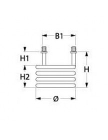ТЕН бойлера для кавомашини Brasilia, Sanremo 417280 1000Вт, 230В, фланець M10x1