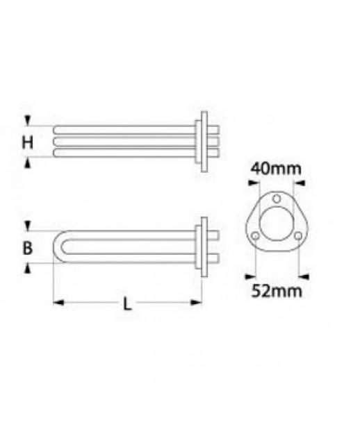 ТЕН бойлера для кавомашини La-Pavoni CAFE, PUB серії 417381 1500Вт, 230В, фланець 40мм ТЕН бойлера для кавомашини La-Pavoni CAFE, PUB серії 417381 1500Вт, 230В, фланець 40мм