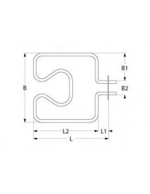 Тен для пароконвектомата, жарочної шафи Electrolux, Juno, Zanussi 418078 1000W 230V фланець 80x16mm