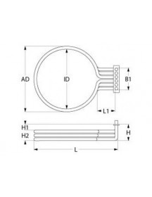 Тен для пароконвектомата Angelo-Po 418102 16400W 230V фланець 142x25mm