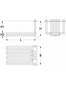 Тен для фритюрниці Bertos 418104 6000W 230/400V фланець 270х25мм