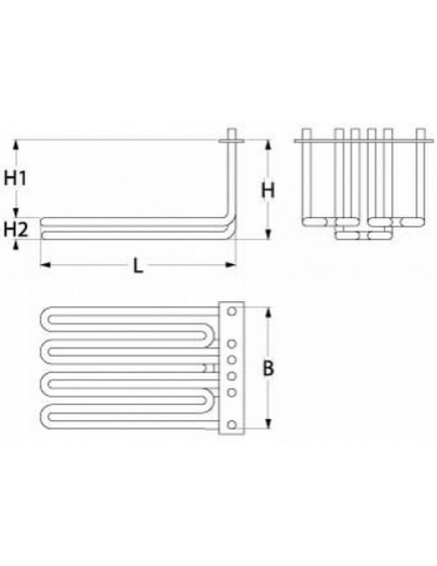 Тен для фритюрниці Bertos 418104 6000W 230/400V фланець 270х25мм