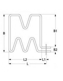 ТЕН нагрівач для духовки MBM G4SFE, G6SFEA, G8S серії RTCU900067 418148 2500Вт, 230В, фланець 70х22мм