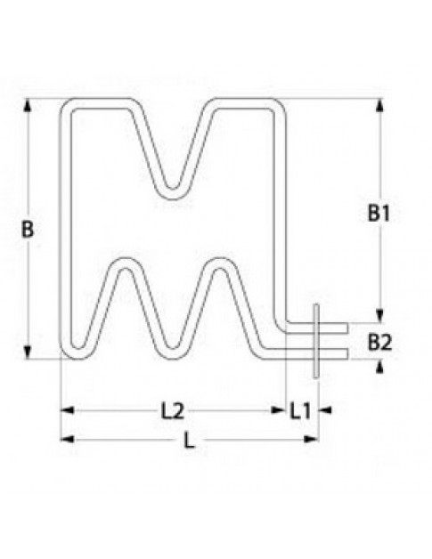 ТЕН нагрівач для духовки MBM G4SFE, G6SFEA, G8S серії RTCU900067 418148 2500Вт, 230В, фланець 70х22мм