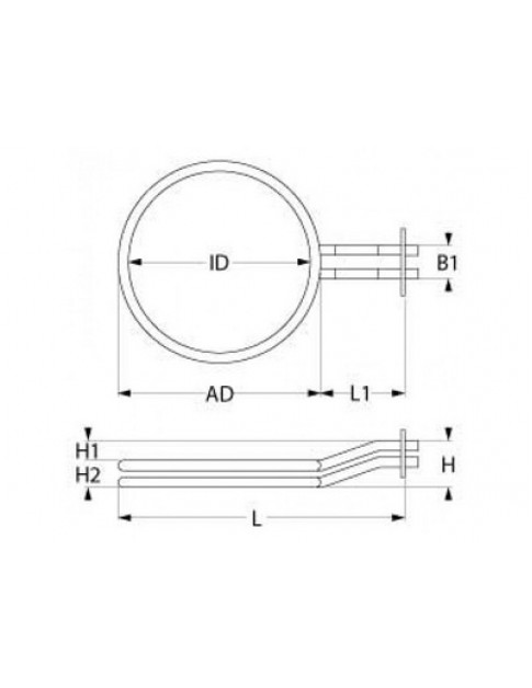 Тен для пароконвектомата Electrolux, Zanussi 418151 5670W 400V фланець 80x45mm