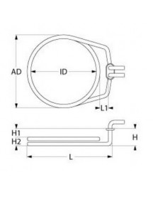 ТЕН для теплового обладнання Rieber BKW серії 33010161 418288 2400Вт, 230В, фланець 50x26мм