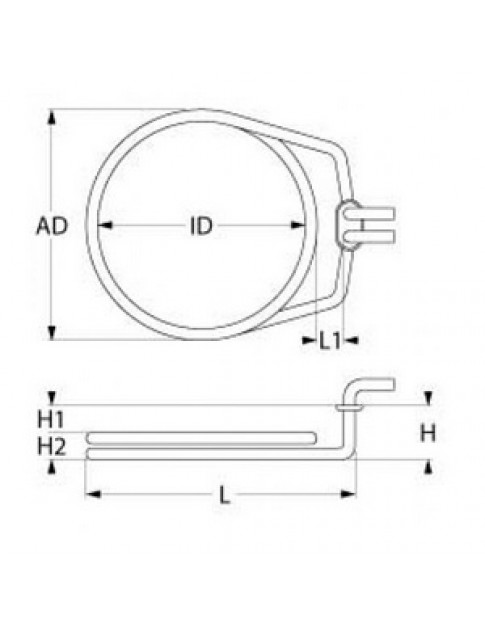 ТЕН для теплового обладнання Rieber BKW серії 33010161 418288 2400Вт, 230В, фланець 50x26мм