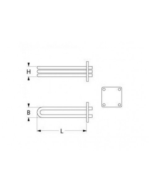 Тен бойлера для посудомийної машини Elframo, Komel, MBM 418548 5200W 230V фланець 81х96mm