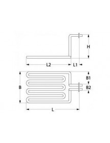 Тен для фритюрниці Amitek, Cookmax, Saro 418643 3200W 230V фланець 50х22мм