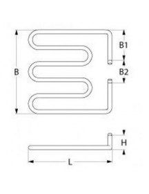 ТЕН універсальний нагрівач для притискного гриля RM Gastro PD, PM серії 418660 1200Вт, 230В, фланець M4