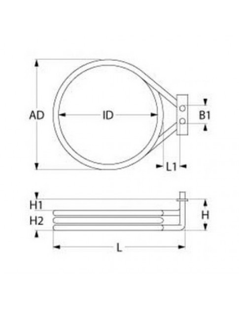ТЕН для пароконвектомата UNOX 419111 (кругла) 4250W 230V D=220mm H=50mm