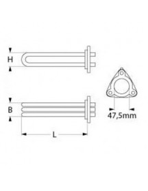 ТЕН універсальний нагрівач для варильного котла Tecnoinox P85 419113 9000Вт, 230В, фланець 47,5 мм