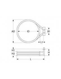 Тен для конвекційної печі Unox 420192 1260W 230V фланець 70x22mm