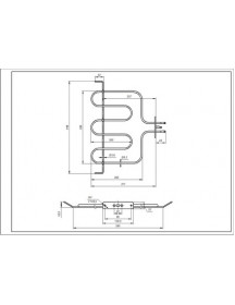 Тен верхній (гриль) 2000W 42802244 для духовки Candy