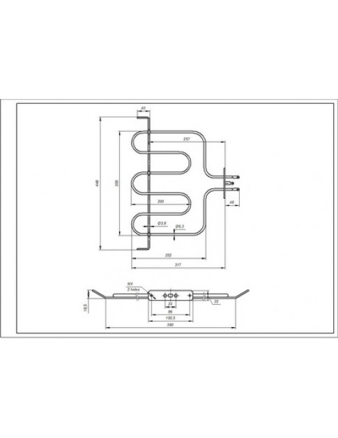Тен верхній (гриль) 2000W 42802244 для духовки Candy