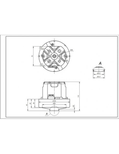 Двигун для пилососа Philips 432200900691 463.3.420 Domel D=120/92 mm H=30/114 mm