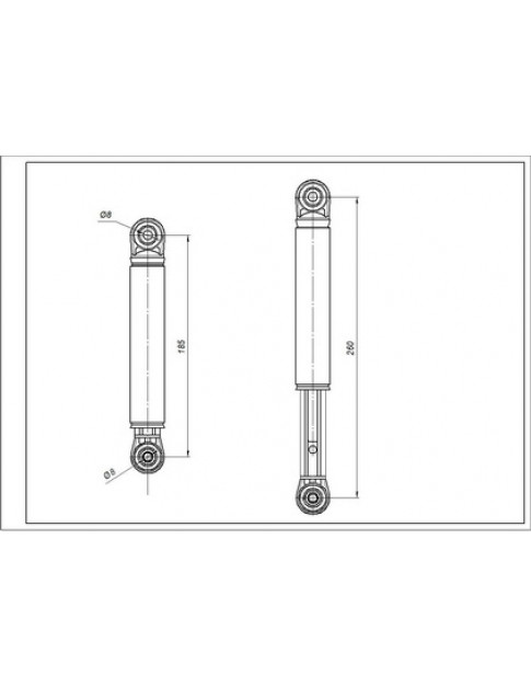 Амортизатор бака для пральної машини Miele 4500826 ANSA 120N L=180-270mm D отворів=8mm