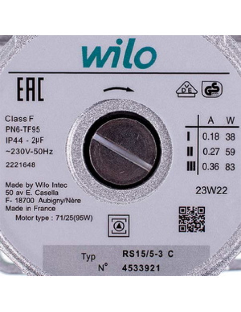 Насос циркуляційний Wilo RS 15/5-3P 83 Вт для газового котла 4516717