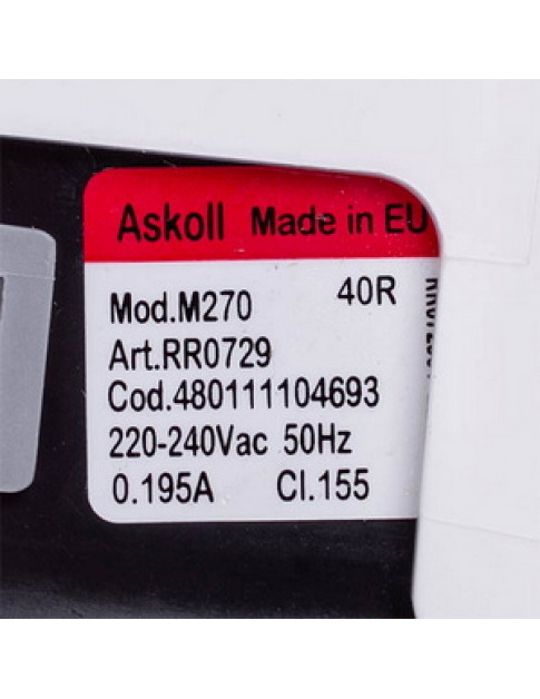 Помпа (насос) для пральної машини Whirlpool 480111104693 RC0061 Askoll (в зборі) M270 (контакти спарені ззаду)