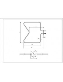 Тен нижній 480121100591 1150W 230V B=350mm L=350mm для духовки Whirlpool