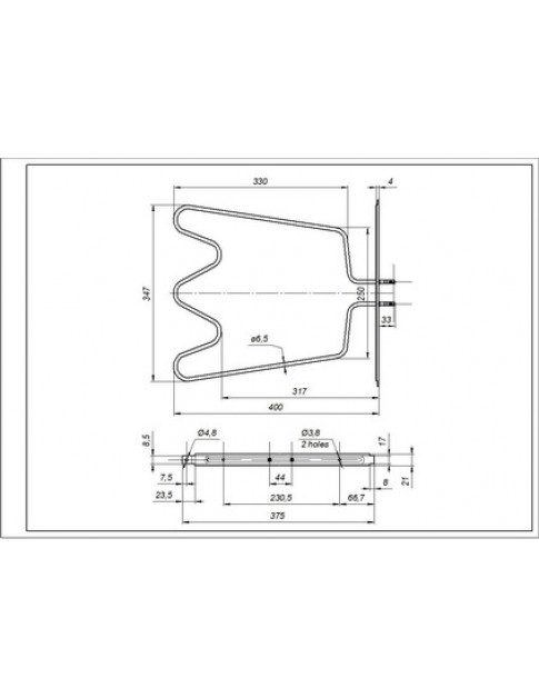 ТЭН 1150Вт нижний для духовки Whirlpool 481925928948