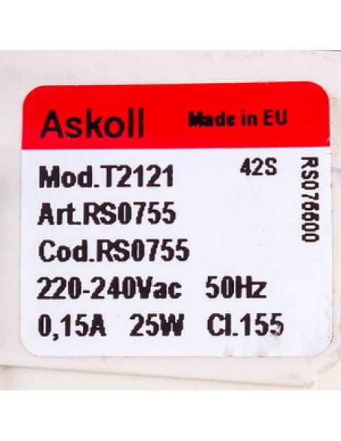 Помпа 25W T2121 Askoll для пральної машини Whirlpool 484000000850 Помпа 25W T2121 Askoll для пральної машини Whirlpool 484000000850
