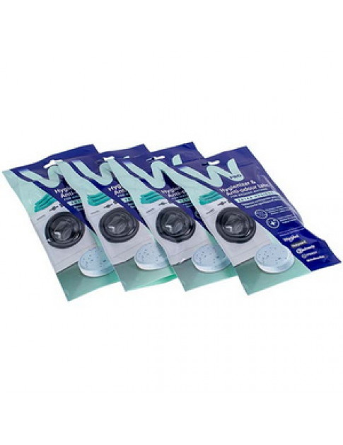 Засіб для видалення накипу та жиру для пральної та посудомийної машин Wpro 484000008646 (4 пакети по 3 шт.)