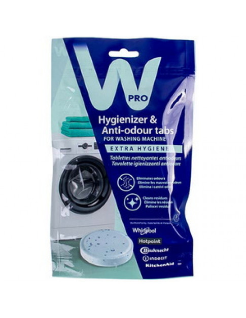 Засіб для видалення накипу та жиру для пральної та посудомийної машин Wpro 484000008646 (4 пакети по 3 шт.)