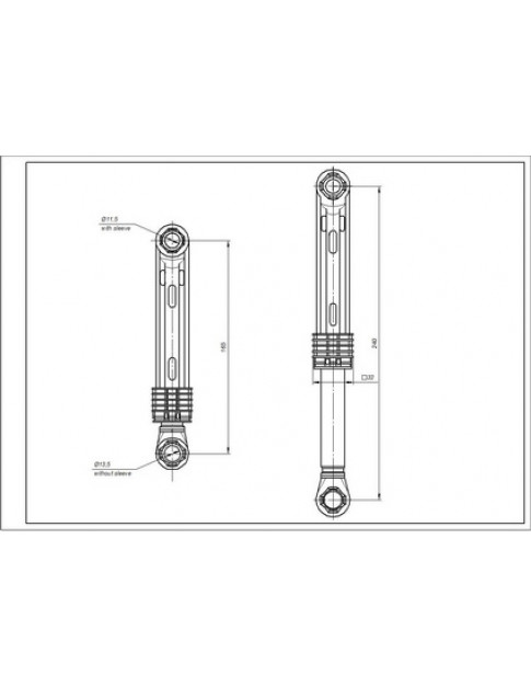 Набір амортизаторів бака для пральної машини LG 4901ER2003A AKS (2 шт.) 100N L=170-270mm D отворів=11mm Набір амортизаторів бака для пральної машини LG 4901ER2003A AKS (2 шт.) 100N L=170-270mm D отворів=11mm