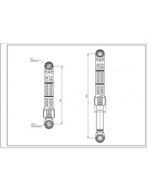 Амортизатор бака для пральної машини LG 4901ER2001C ANSA 120N L=165-260mm D отворів=11mm