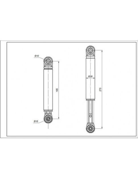 Амортизатор бака для пральної машини Ardo 499006400 ANSA 250N L=185-275mm D отворів=10mm Амортизатор бака для пральної машини Ardo 499006400 ANSA 250N L=185-275mm D отворів=10mm