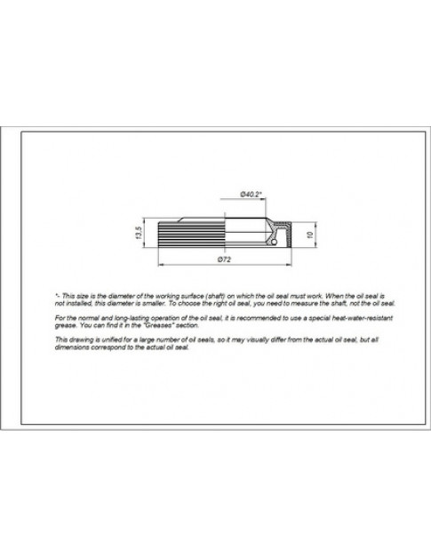 Сальник для пральної машини Zanussi 40.2*72*10/13.5 50099308004