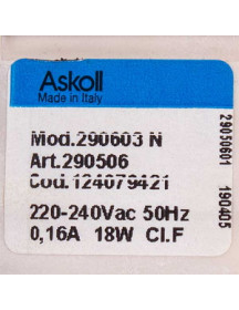 Помпа (насос) для пральної машини 50241445001 Askoll 18 Вт 290603 (контакти роздільні спереду; на 3 саморізи)