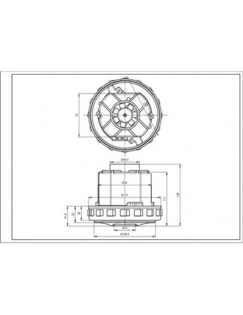 Двигун для мийного пилососа DeLonghi 5119110031 467.3.402-5 Domel Д=131/92 мм В=28/129 мм 1600 Вт