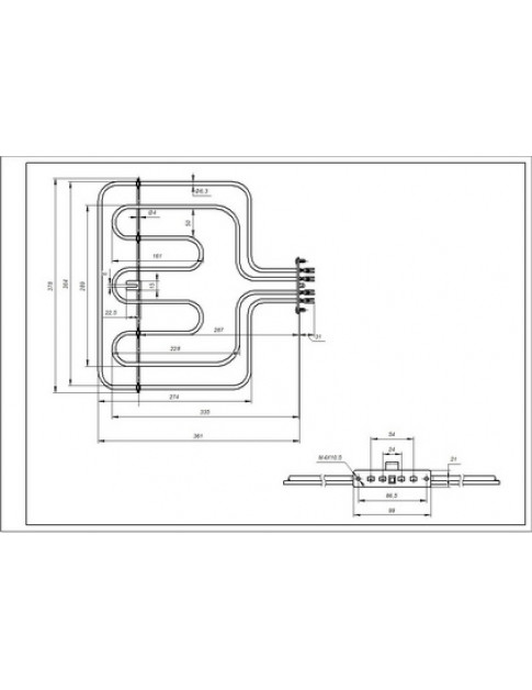 Тен верхній (гриль) для духовки Ardo 524013300 2500W (700+1800W)