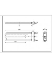 Тен для пральної машини LG 5301ER1000H TP 175-SG-1900 Thermowatt L=175mm 1900W Тен для пральної машини LG 5301ER1000H TP 175-SG-1900 Thermowatt L=175mm 1900W