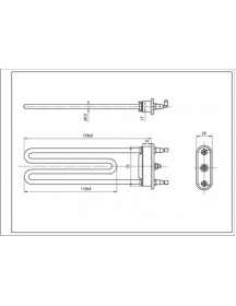 Тен для пральної машини LG 5301ER1001H TP 175-SG-1900 Thermowatt L=175mm 1900W (Італія) Тен для пральної машини LG 5301ER1001H TP 175-SG-1900 Thermowatt L=175mm 1900W (Італія)