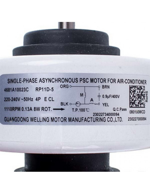 Мотор вентилятора блоку для кондиціонера Beko 5400361003 RP11D-5 8W 240V 0.13A, шток 8x70mm (проти год. стрілки)