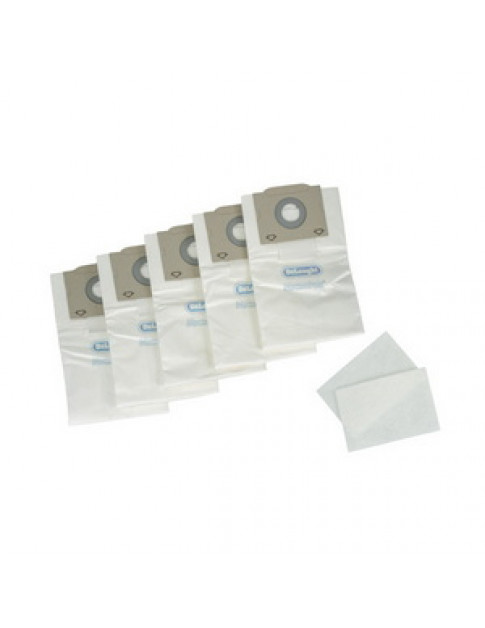 Набір мішків (5 шт) + фільтр (2 шт) для пилососа Delonghi 5591107700