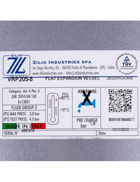 Розширювальний бак Zilio 8 л M14x1 для газового котла Baxi Luna/Nuvola 3 Comfort/Duo-Tec 5629130 Розширювальний бак Zilio 8 л M14x1 для газового котла Baxi Luna/Nuvola 3 Comfort/Duo-Tec 5629130