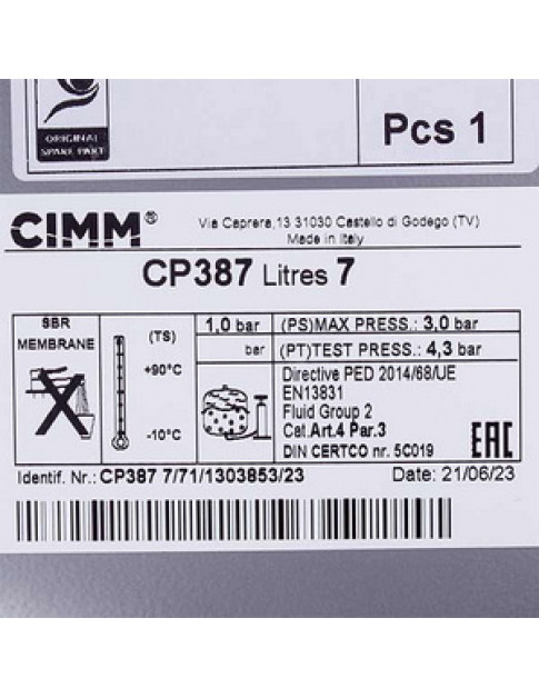 Розширювальний бак Cimm 7 л М14х1 для газового котла Baxi Eco 3, Westen Pulsar, Quasar 24 кВт (атмо) 5668370 Розширювальний бак Cimm 7 л М14х1 для газового котла Baxi Eco 3, Westen Pulsar, Quasar 24 кВт (атмо) 5668370