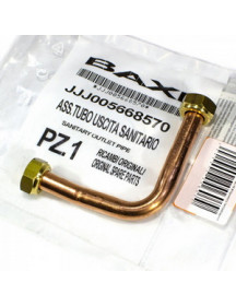 Патрубок виходу ГВП із вторинного теплообмінника для газового котла Baxi Nuvola Duo-Tec 5668570 Патрубок виходу ГВП із вторинного теплообмінника для газового котла Baxi Nuvola Duo-Tec 5668570