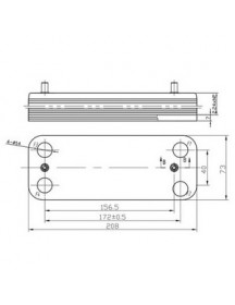 Теплообмінник пластинчастий ГВП (10 пластин) для газового котла Baxi/Westen 5686660
