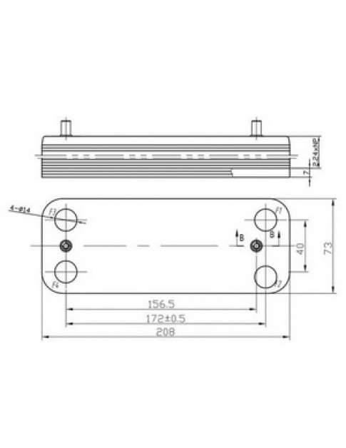 Теплообмінник пластинчастий ГВП (10 пластин) для газового котла Baxi/Westen 5686660