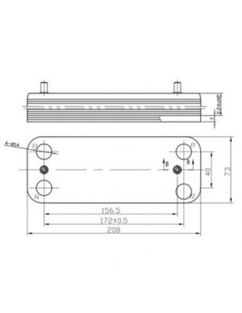 Теплообмінник пластинчастий ГВП (10 пластин) для газового котла Baxi/Westen 5686660