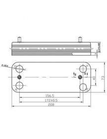 Теплообмінник пластинчастий ГВП (10 пластин) для газового котла Baxi/Westen 5686660