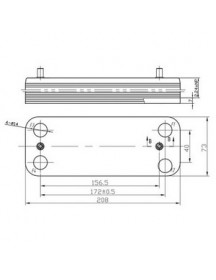 Теплообмінник пластинчастий ГВП (12 пластин) для газового котла Baxi/Westen 5686670 Теплообмінник пластинчастий ГВП (12 пластин) для газового котла Baxi/Westen 5686670